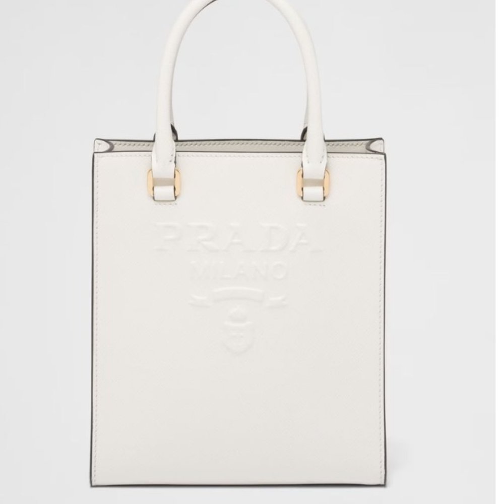 PRADA White Leather Crossbody Bag